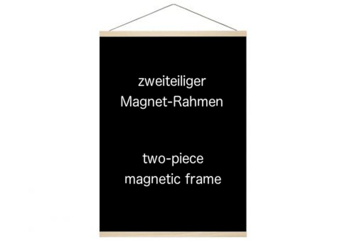 Magnetic oak wood frame for hanging posters and art prints